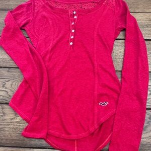 Hollister Red Long Sleeve Top